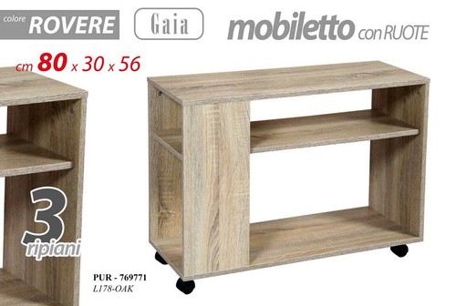 Mobile libreria gaia con - gaia, ruote
