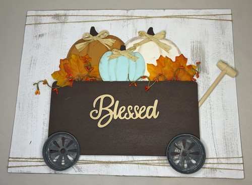 Insegna legno carro zucca - carro,
